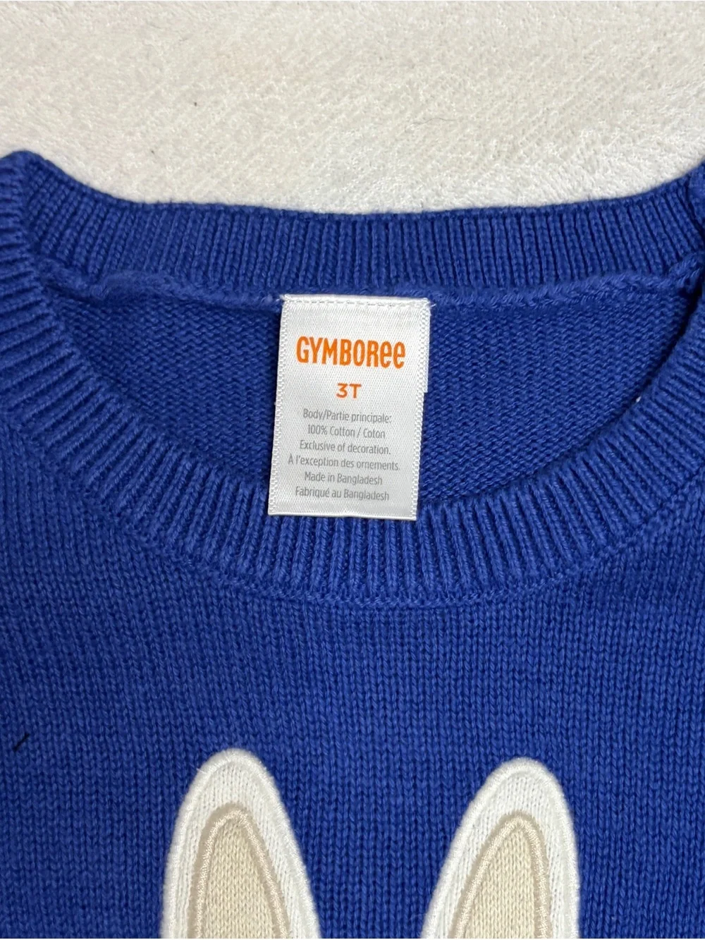 Gymboree Embroidered Floral Bunny Sweater Toddler Girls Size 3T